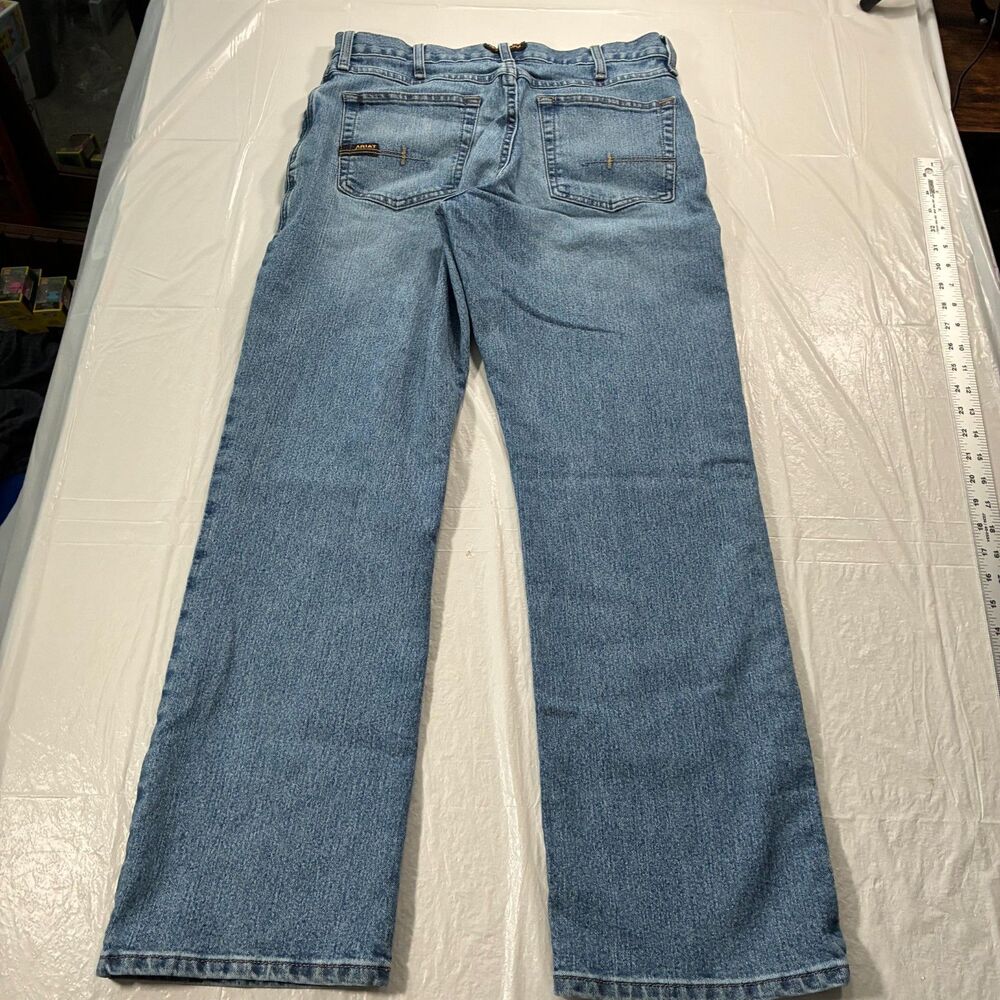 Ariat Rebar M4 Jeans Mens 32x30 Blue Relaxed Boot Cut Workwear Denim Western